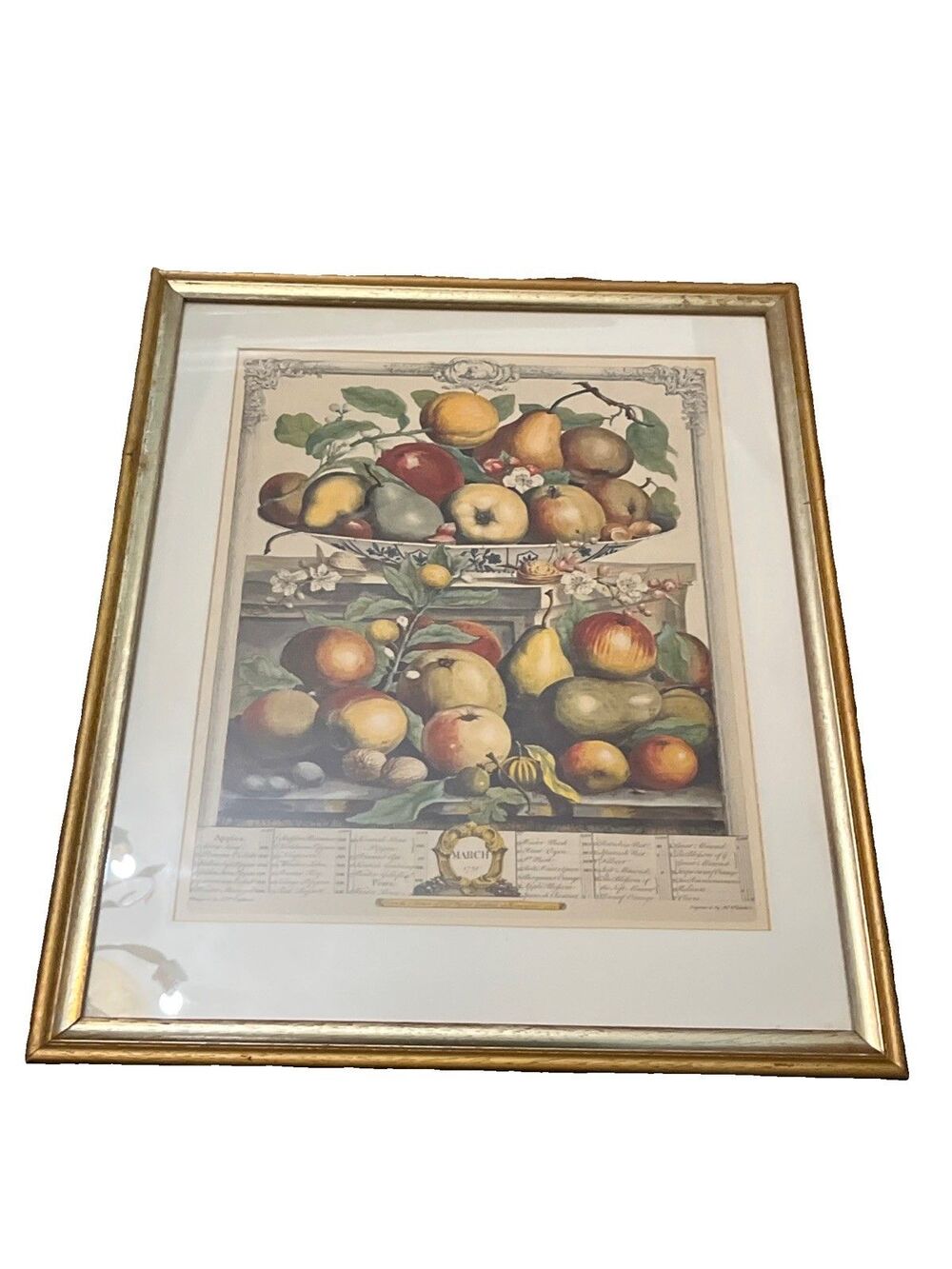 Robert Furber March Fruit Basket Art Print Gold Wood Frame Classic Large